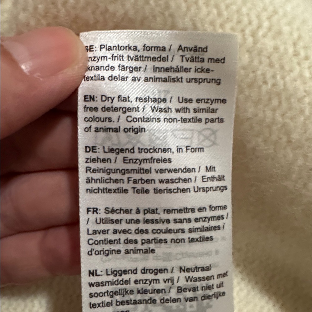 Fjällräven Övik Half Zip Knit Wool Sweater Chalk White Brown Elbow Patch-Small - Picture 11 of 12